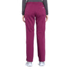 Cherokee Scrubs Pants Cherokee Workwear Professionals WW160 Scrubs Pants Womens Mid Rise Straight Leg Drawstring Wine