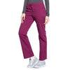 Cherokee Scrubs Pants Cherokee Workwear Professionals WW160 Scrubs Pants Womens Mid Rise Straight Leg Drawstring Wine