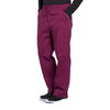 Cherokee Scrubs Pants Cherokee Workwear Professionals WW190 Scrubs Pants Mens Tapered Leg Drawstring Cargo Wine