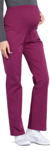 Cherokee Scrubs Pants Cherokee Workwear Professionals WW220 Scrubs Pants Maternity Straight Leg Wine