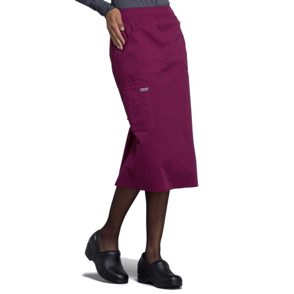 Cherokee Skirt Cherokee Workwear Professionals WW510 Skirt Womens 30" Knit Waistband Skirt Wine