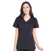 Cherokee Scrubs Top 2XL Cherokee Workwear Professionals WW655 Scrubs Top Womens Mock Wrap Black