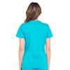 Cherokee Scrubs Top Cherokee Workwear Professionals WW655 Scrubs Top Womens Mock Wrap Teal Blue