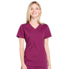 Cherokee Scrubs Top 2XL Cherokee Workwear Professionals WW655 Scrubs Top Womens Mock Wrap Wine