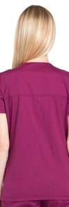 Cherokee Scrubs Top Cherokee Workwear Professionals WW655 Scrubs Top Womens Mock Wrap Wine