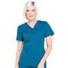 Cherokee Scrubs Top 2XL Cherokee Workwear Professionals WW665 Scrubs Top Womens V-Neck Caribbean Blue