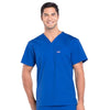 Cherokee Scrubs Top 2XL Cherokee Workwear Professionals WW675 Scrubs Top Mens V-Neck Galaxy Blue