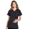 Cherokee Scrubs Top Cherokee Workwear Professionals WW685 Scrubs Top Maternity Mock Wrap Black