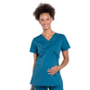 Cherokee Scrubs Top 2XL Cherokee Workwear Professionals WW685 Scrubs Top Maternity Mock Wrap Caribbean Blue