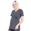 Cherokee Scrubs Top Cherokee Workwear Professionals WW685 Scrubs Top Maternity Mock Wrap Pewter