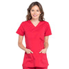 Cherokee Workwear Professionals WW685 Scrubs Top Maternity Mock Wrap Red