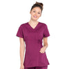 Cherokee Scrubs Top 2XL Cherokee Workwear Professionals WW685 Scrubs Top Maternity Mock Wrap Wine