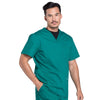 Cherokee Scrubs Top Cherokee Workwear Professionals WW695 Scrubs Top Mens V-Neck Hunter Green