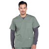 Cherokee Scrubs Top 2XL / Regular Cherokee Workwear Professionals WW695 Scrubs Top Mens V-Neck Olive