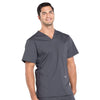 Cherokee Scrubs Top Cherokee Workwear Professionals WW695 Scrubs Top Mens V-Neck Pewter