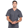 Cherokee Scrubs Top 2XL / Regular Cherokee Workwear Professionals WW695 Scrubs Top Mens V-Neck Pewter