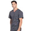 Cherokee Scrubs Top Cherokee Workwear Professionals WW695 Scrubs Top Mens V-Neck Pewter