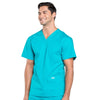 Cherokee Scrubs Top Cherokee Workwear Professionals WW695 Scrubs Top Mens V-Neck Teal Blue