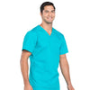 Cherokee Scrubs Top Cherokee Workwear Professionals WW695 Scrubs Top Mens V-Neck Teal Blue