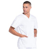 Cherokee Scrubs Top Cherokee Workwear Professionals WW695 Scrubs Top Mens V-Neck White