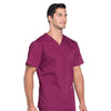 Cherokee Scrubs Top Cherokee Workwear Professionals WW695 Scrubs Top Mens V-Neck Wine