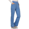 Cherokee Scrubs Pants Cherokee Workwear Revolution WW110 Scrubs Pants Womens Mid Rise Straight Leg Pull-on Ceil Blue