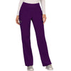 Cherokee Scrubs Pants Cherokee Workwear Revolution WW110 Scrubs Pants Womens Mid Rise Straight Leg Pull-on Eggplant