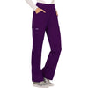 Cherokee Scrubs Pants Cherokee Workwear Revolution WW110 Scrubs Pants Womens Mid Rise Straight Leg Pull-on Eggplant