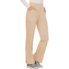 Cherokee Scrubs Pants Cherokee Workwear Revolution WW110 Scrubs Pants Womens Mid Rise Straight Leg Pull-on Khaki