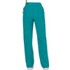 Cherokee Scrubs Pants Cherokee Workwear Revolution WW110 Scrubs Pants Womens Mid Rise Straight Leg Pull-on Teal Blue