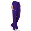 Cherokee Scrubs Pants Cherokee Workwear Revolution WW120 Scrubs Pants Womens Mid Rise Flare Drawstring Grape