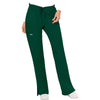 Cherokee Workwear Revolution WW120 Scrubs Pants Womens Mid Rise Flare Drawstring Hunter Green