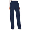 Cherokee Scrubs Pants Cherokee Workwear Revolution WW120 Scrubs Pants Womens Mid Rise Flare Drawstring Navy