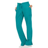 Cherokee Scrubs Pants Cherokee Workwear Revolution WW120 Scrubs Pants Womens Mid Rise Flare Drawstring Teal Blue