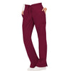 Cherokee Scrubs Pants Cherokee Workwear Revolution WW120 Scrubs Pants Womens Mid Rise Flare Drawstring Wine