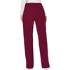 Cherokee Scrubs Pants Cherokee Workwear Revolution WW120 Scrubs Pants Womens Mid Rise Flare Drawstring Wine