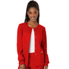 Cherokee Scrubs Jacket Cherokee Workwear Revolution WW310 Scrubs Jacket Womens Snap Front Warm-up Red