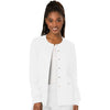 Cherokee Workwear Revolution WW310 Scrubs Jacket Womens Snap Front Warm-up White