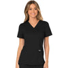 Cherokee Scrubs Top Cherokee Workwear Revolution WW610 Scrubs Top Womens Mock Wrap Black