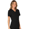 Cherokee Scrubs Top Cherokee Workwear Revolution WW610 Scrubs Top Womens Mock Wrap Black