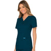 Cherokee Scrubs Top Cherokee Workwear Revolution WW610 Scrubs Top Womens Mock Wrap Caribbean Blue