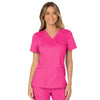 Cherokee Workwear Revolution WW610 Scrubs Top Womens Mock Wrap Electric Pink