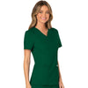 Cherokee Scrubs Top Cherokee Workwear Revolution WW610 Scrubs Top Womens Mock Wrap Hunter Green