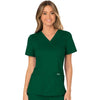 Cherokee Workwear Revolution WW610 Scrubs Top Womens Mock Wrap Hunter Green