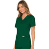 Cherokee Scrubs Top Cherokee Workwear Revolution WW610 Scrubs Top Womens Mock Wrap Hunter Green