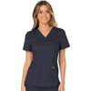 Cherokee Scrubs Top 2XL Cherokee Workwear Revolution WW610 Scrubs Top Womens Mock Wrap Pewter