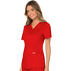 Cherokee Scrubs Top Cherokee Workwear Revolution WW610 Scrubs Top Womens Mock Wrap Red