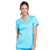 Cherokee Scrubs Top 2XL Cherokee Workwear Revolution WW610 Scrubs Top Womens Mock Wrap Turquoise