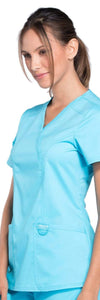 Cherokee Scrubs Top Cherokee Workwear Revolution WW610 Scrubs Top Womens Mock Wrap Turquoise