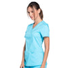 Cherokee Scrubs Top Cherokee Workwear Revolution WW610 Scrubs Top Womens Mock Wrap Turquoise